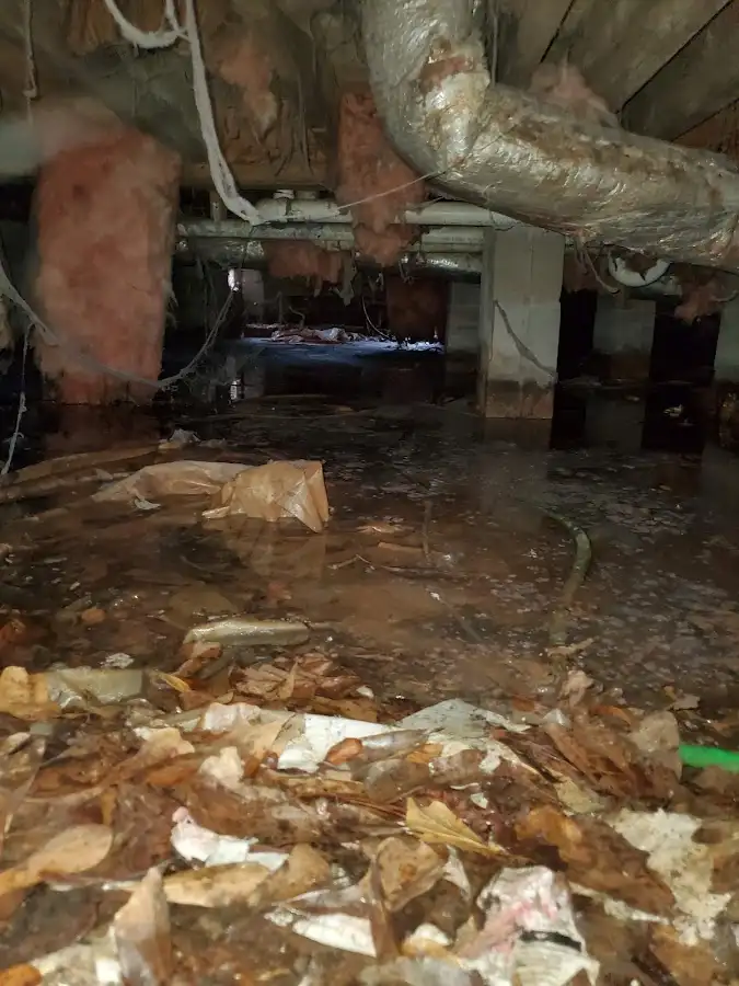Crawl space flood assessment for Commercial Water Damage Restoration in Hattiesburg
